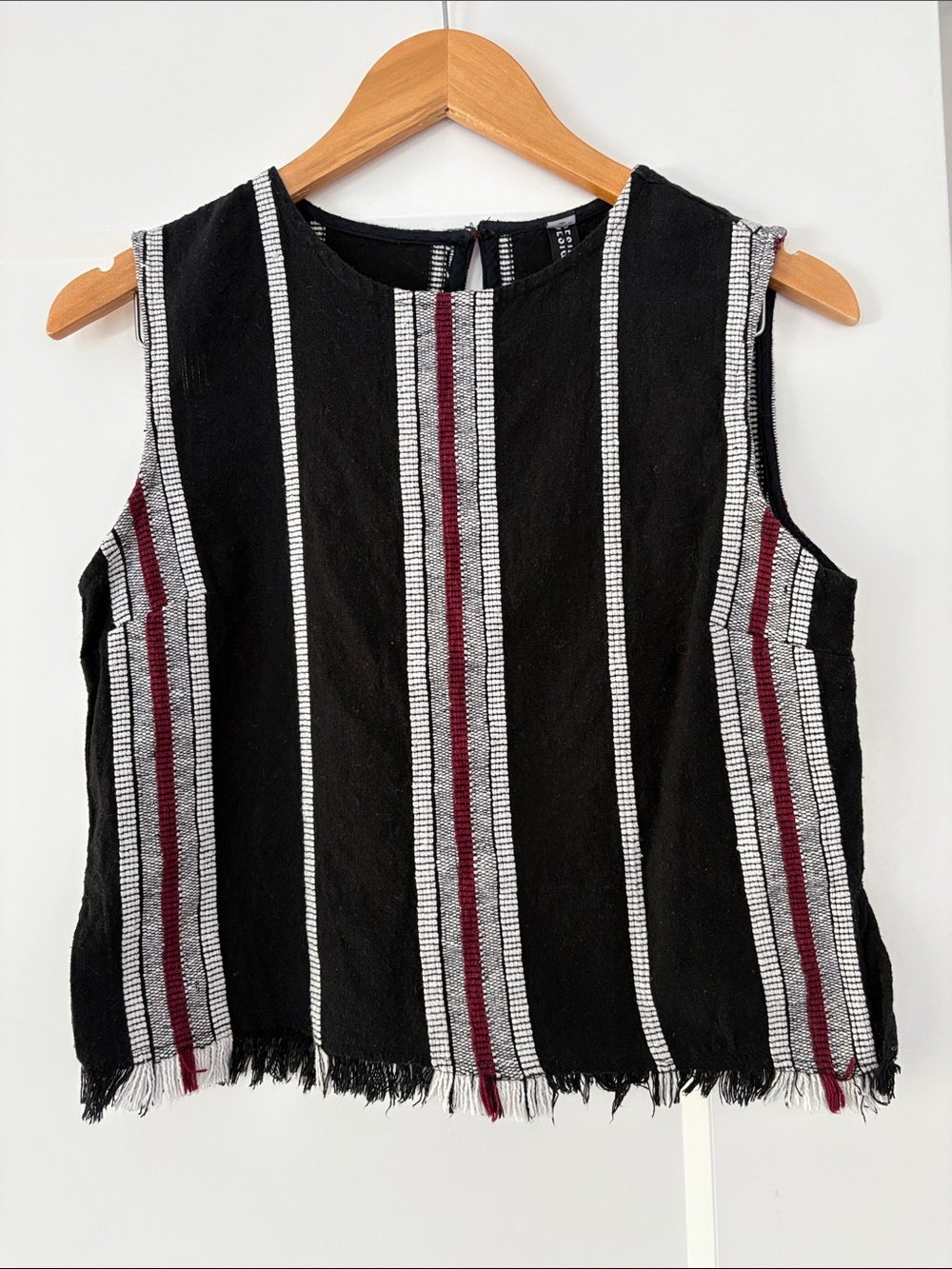 Design Lab Lord & Taylor Fringe Sleeveless Top